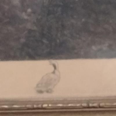 Vintage Landscape Print- Framed Under Glass- Approx 19" x 16 1/2"