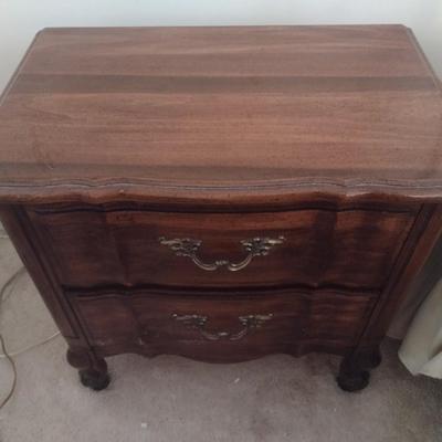 Burlington Wood Finish Double Drawer Bedside Dresser Choice A