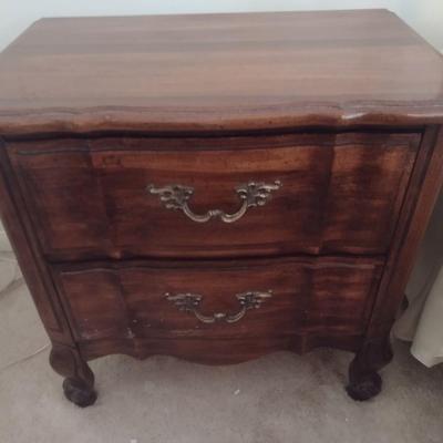 Burlington Wood Finish Double Drawer Bedside Dresser Choice A