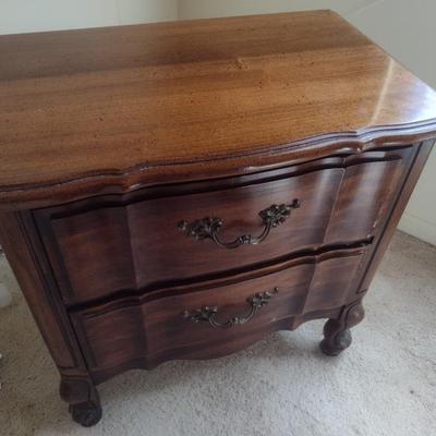 Burlington Wood Finish Double Drawer Bedside Dresser Choice B