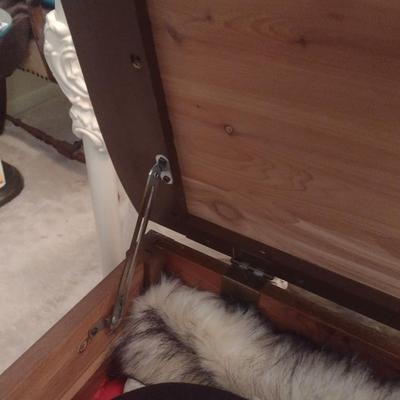Vintage Wood Finish Blanket Chest