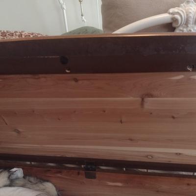 Vintage Wood Finish Blanket Chest