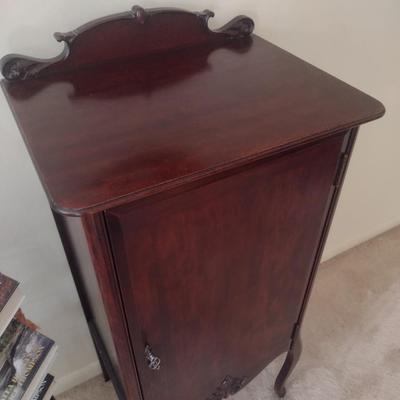 Antique Flame Mahogany Sheet Music Cabinet