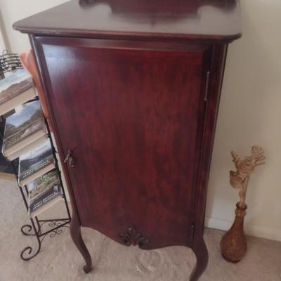 Antique Flame Mahogany Sheet Music Cabinet