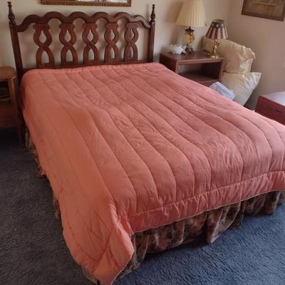 Full Sized Wood Finish Bed Frame