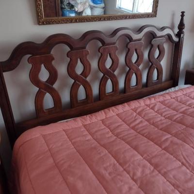 Full Sized Wood Finish Bed Frame