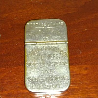 Vintage Metal Advertisement Postage Stamp Case/Match Safe