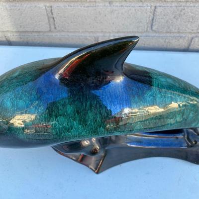 Vintage Blue Mountain Pottery Leaping Dolphin Figurine
