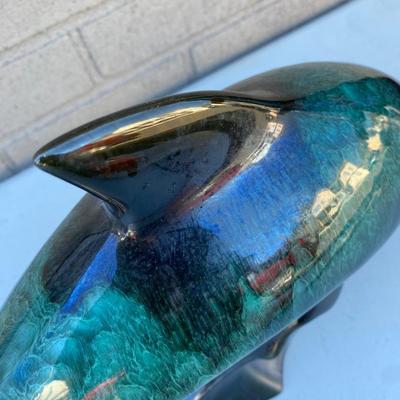 Vintage Blue Mountain Pottery Leaping Dolphin Figurine