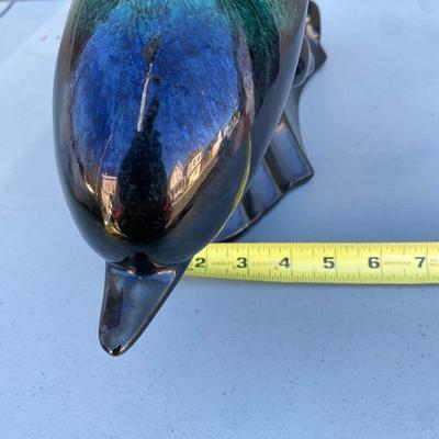 Vintage Blue Mountain Pottery Leaping Dolphin Figurine