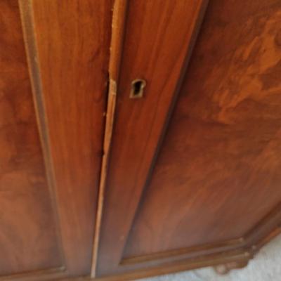 Vintage Mahogany Double Door Wardrobe with Sweater Drawer Feature
