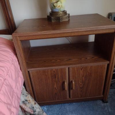 Wood Grain Finish Bedside Table