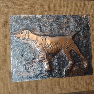 Folk Art Copper Relief Pointer Dog