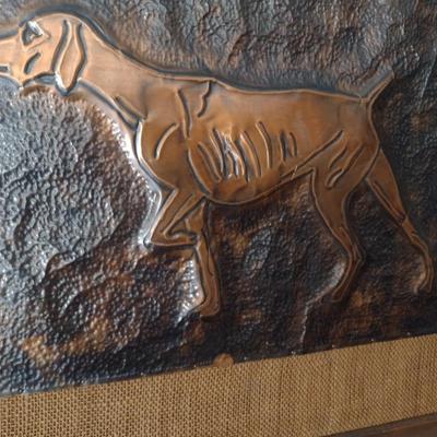 Folk Art Copper Relief Pointer Dog