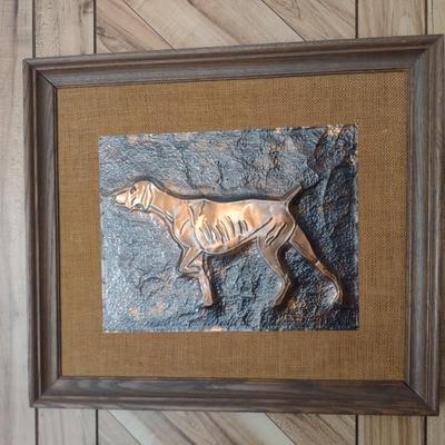 Folk Art Copper Relief Pointer Dog