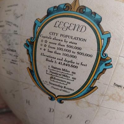 Vintage Replogle Desktop World Globe 12" dia.