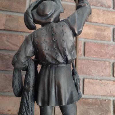 Bronze Mold Fisherman Possible Lamp Post Statue