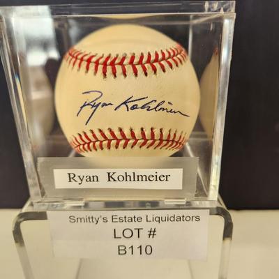 Ryan Kohlmeier OMLB Signed Autographed Baseball In Collectors Case