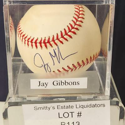 Jay Gibbons Baltimore Oriole OMLB Signed Autographed Baseball In Collectors Case