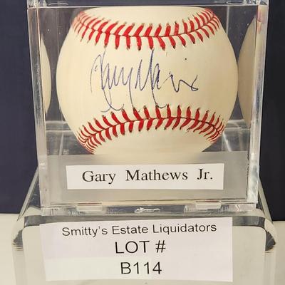 Gary Matthews Jr. OMLB Signed Autographed Baseball In Collectors Case
