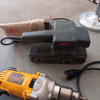 DEWALT 1/2" DRILL AND A BELT SANDER