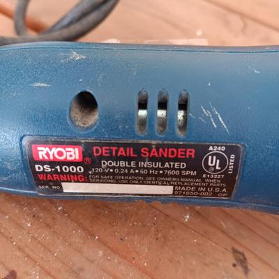 HEAT GUN, DETAIL SANDER, PALM SANDER AND RECHARGEABLE 3/8" DRILL DRIVER