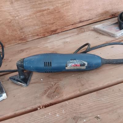 HEAT GUN, DETAIL SANDER, PALM SANDER AND RECHARGEABLE 3/8" DRILL DRIVER