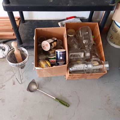 CANNING JARS METAL SIEVE AND SALT