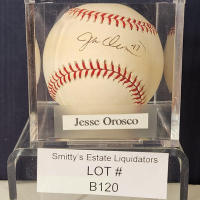 Jesse Orosco 47 OMLB Signed Autographed Baseball In Collectors Case