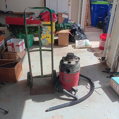 6 GALLON SHOP VAC AND A FURNITURE DOLLY