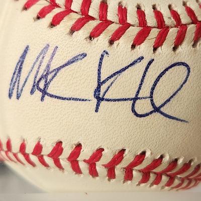 Mike Kinkade OMLB Signed Autographed Baseball In Collectors Case