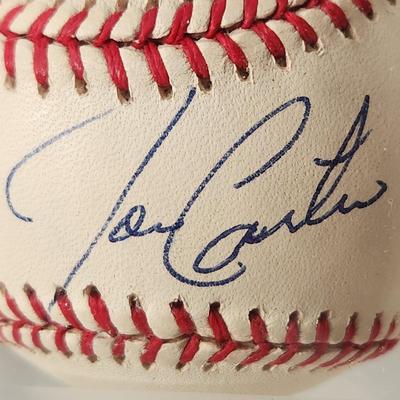 Joe Carter OMLB Signed Autographed Baseball In Collectors Case