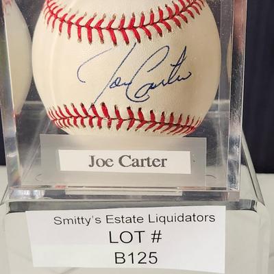 Joe Carter OMLB Signed Autographed Baseball In Collectors Case