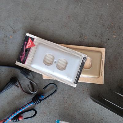 LARGE WOODEN BOS, BUNGEE CORDS, C-CLAMPS AND MORE