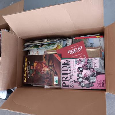 BOX FULL OF TRAVEL FLYERS, MAPS, PAMPHLETS ETC