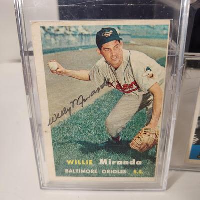4 Baltimore Orioles Baseball Cards Signed Autorgraphed Gus Triandos Jim Gentile Paul Blair Willie Miranda