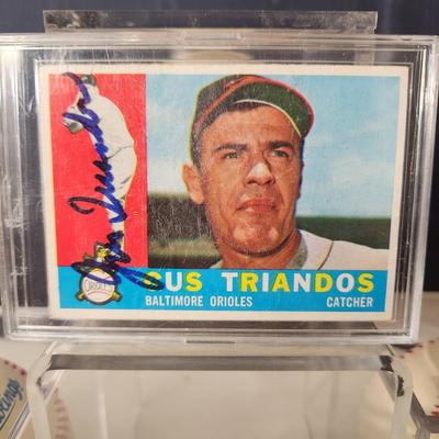 4 Baltimore Orioles Baseball Cards Signed Autorgraphed Gus Triandos Jim Gentile Paul Blair Willie Miranda