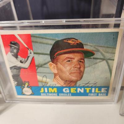 4 Baltimore Orioles Baseball Cards Signed Autorgraphed Gus Triandos Jim Gentile Paul Blair Willie Miranda