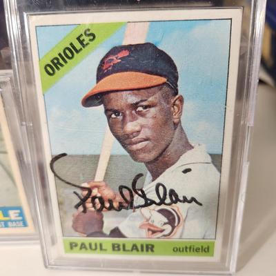 4 Baltimore Orioles Baseball Cards Signed Autorgraphed Gus Triandos Jim Gentile Paul Blair Willie Miranda