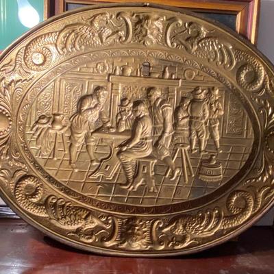VTG 1950s PEERAGE BRASS WALL PLAQUE