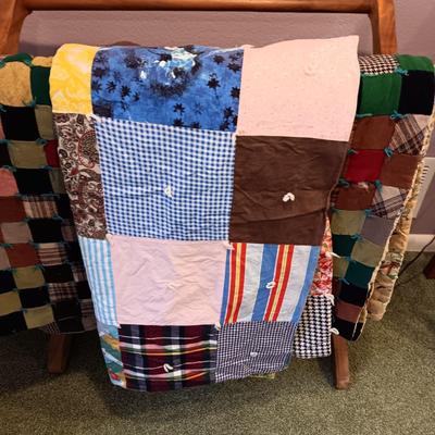 DAVY CROCKETT FULL SIZE HANDMADE QUILT AND A SECOND QUILT PLUS AN AFGHAN STAND