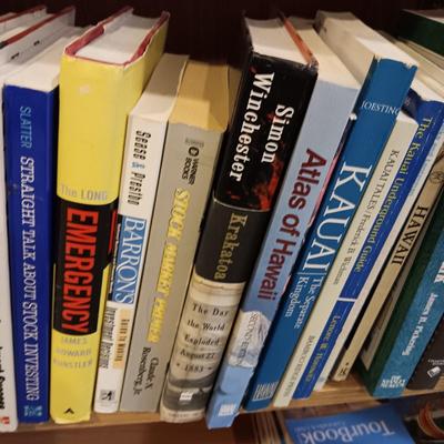 A LARGE COLLECTION OF BOOKS WITH VARIOUS SUBJECTS