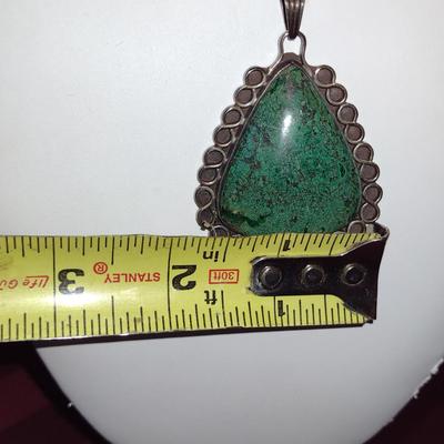 Sterling Silver Necklace- Chain and Chunky Stone Pendant