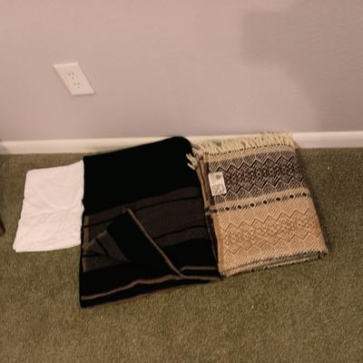 2 WOOL THROW BLANKETS