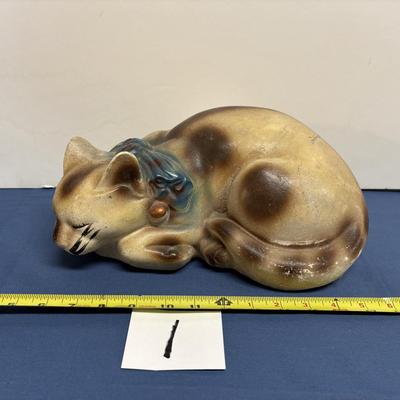Vintage Chalkware Sleeping Cat