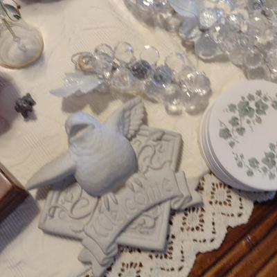 Large Collection of Home Decor Items- Drink Coasters, Glass, Napkin Rings, etc.
