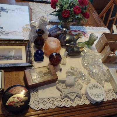 Large Collection of Home Decor Items- Drink Coasters, Glass, Napkin Rings, etc.