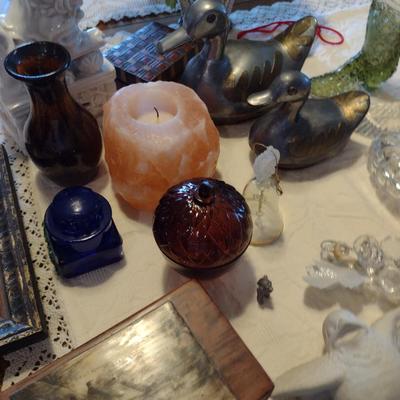 Large Collection of Home Decor Items- Drink Coasters, Glass, Napkin Rings, etc.