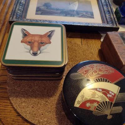 Large Collection of Home Decor Items- Drink Coasters, Glass, Napkin Rings, etc.