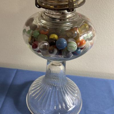 Vintage Lamp Filled With Marbles